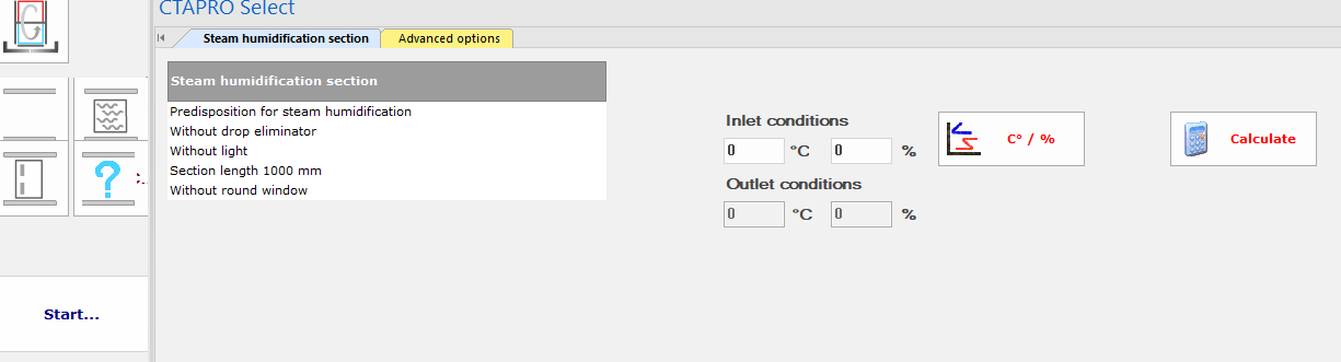 Humidifier — configuration panel